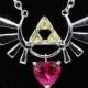 Deluxe Customizable Legend of Zelda Hyrule Crest Necklace Wedding Heart Container 8 Bit Heart Ocarina of Time Triforce Video Game Cosplay