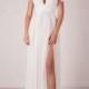White Bridesmaid Dress/Bridal Bustier Maxi Dress Chiffon/Prom Full Length Sexy Dress Evening