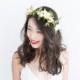 blossom and leaf bridal wedding flower hair wreath // Fleur - ivory & creamy pink / rose berry greenery nature floral headpiece flower crown
