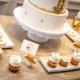 Gold  & white  wedding cake
