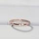 Simple Diamond Band Wedding Ring Anniversary Band Petite Diamonds Band Unique Style 14K Rose Gold Half Eternity HandMade Stackable Ring