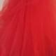 Exotic Indian Inspired Red Corset Tulle Sari / Saree Ball Gown Dress Bridal Wedding Gown Party Costume