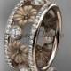 14k  rose gold diamond flower wedding ring,engagement ring ADLR239