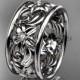 platinum diamond leaf and vine wedding ring,engagement ring,wedding band ADLR150 nature inspired jewelry