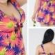 Sapphire And Red Flower Printing Plus Size Sexy Womens Swimsuit Lidyy1605241051