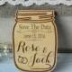 Manson Jar Save the Date Save the Date Magnet Rustic Save the Date Wooden Save the Date
