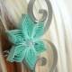 Mint and Gray Wedding Hair Accessory, Bridesmaid Gift, Mint Wedding, Gray Wedding, Bridesmaid Hair Accessories