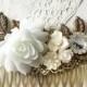 Bridal Wedding Headpiece Romantic Elegant White Silver Rhinestone Hair Adornment Vintage Style Flower Headpiece Bridesmaids Comb Gift