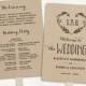Printable Wedding Program Template, Wedding Fan Programs, DIY Wedding Fans, 3 Colors Included, Editable text, 5x7, Heart Wreath