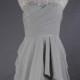 Grey Sweetheart Bridesmaid Dress, A-line  Mini Chiffon Bridesmaid Dress