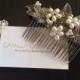 Genuine vintage pearl and marcasite bridal hair comb - marcasite hair comb - Art Deco style - wedding hair accessory