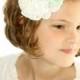 Custom Ivory and Mint Flowergirl Headband - Ivory Headband - Mint Bridesmaid Headband - Ivory Wedding Customize your colors
