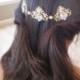 Wedding headpiece, Gold Bridal hair comb, Bridal hair vine, Bridal headband, Wedding hair piece, Bridal Back comb, Gold headpiece, Swarovski