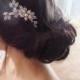 Bridal hair comb, Bridal Hair clip, Swarovski Wedding hair comb, Wedding headpiece, Leaf Bridal headpiece, Rhinestone hair comb, Vintage