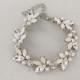 Wedding Bracelet - OPAL Bridal Bracelet, Swarovski Crystals, Swarovski Pearls, Leaf Bracelet, Pearl Bracelet, Crystal Bracelet - OPHELIA