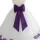 White Flower Girl Mix Petals dress pageant wedding bridal children bridesmaid toddler elegant sizes 6-9m 12m 2 4 6 8 10 12 14 