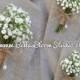 Rustic Boutonniere - Baby's Breath Boutonnieres, mens white boutonniere Baby's Breath Corsages- Beach wedding -Tropical boutonniere etsy