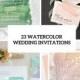 23 Pretty Watercolor Wedding Invitations To Get Inspired - Weddingomania