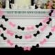 Bow Tie Garland, Baby/bridal shower decor, Paper Garland, photo Prop Birthday Decor, Pink Black Bow Ties, Pink Bow Tie, Valentine's garland