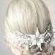 Bridal ivory pearl hair vine,Wedding ivory flower headpiece. Bridal pearl hairvine. Pearl wedding hair Vine.Pearl hair piece. Hair wreath