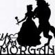 Bride and Groom, Beauty And Beast, Custom Cake Topper, Disney Style Cake Topper, Wedding Cake Topper, Cake Decor, Silhouette Bride and Groom