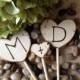 Cupcake Toppers Personalized with YOUR Initials Perfect for Cupcakes or Pies - So Sweet for your Rustic Chic Vintage Country Wedding