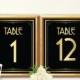Printable TABLE NUMBERS 1-12 - Art Deco style Great Gatsby 1920's party supplies, wedding decoration, table decoration, table numbering, No.