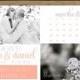 Printable Save the Date Postcard - Personalized Engagement Announcement - Vintage Calendar