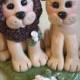 Wedding Cake Topper, Lion and Lioness, Custom Lion Polymer Clay Wedding/Anniversary Keepsake