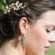 Blush hair piece, Bridal hair accessories,Vintage wedding, Destination wedding, Pearls and crystals hair accessories,wedding accessory hair