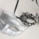 Laser cut Venetian metal Pheonix Mask Masquerade wedding+male(PVC, Silver), SKU: 6E11+6F22