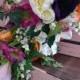Cascade Tear Drop Silk Wedding Flower Bouquet  Peony and Cala Lily . Vibrant Pink, cream & Purple Blooms