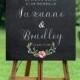 chalkboard wedding sign, printable wedding sign, custom wedding sign, welcome wedding sign, floral wedding sign, 11x14,  16x20, 24x30