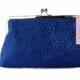 Cobalt blue  wedding clutch purse/ Bridal accessory / Something blue/  Bridesmaids gift idea/ Blue Prom clutch ,Evening clutch purse