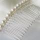 freshwater ivory round pearl silver hair comb pin for wedding or prom