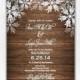 Wood Snowflake Wedding Invitation DIY Digital File or Print (extra) Wood Wedding Invitation Winter Wedding Invitation