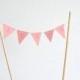 Mini Personalized Bunting Garland Cake Topper, custom name birthday bunting dessert topper - you choose the colors!