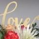 CAKE TOPPER ~ love ~ gold plain ~ other colours available ~ wedding topper ~ engagement topper