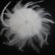 Womens Wedding Party Ivory Feather Rhinestone Jewel Hair Clip W/ Birdcage Veil Fascinator, Bridal Head Piece