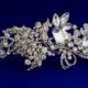 Art deco  leaf tiara, Swarovski floral crown, Sparkling bridal headpiece, Vine design headpiece, Bridal tiara, Wedding hendband