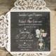 Ivory Laser Cut Chalkboard Masion Jar Rustic Wedding Invitations EWWS089