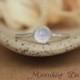 Lavender Moon Quartz Promise Ring - Rose Cut Bezel-Set Moon Quartz Solitaire in Sterling - Bridesmaid Ring - Lavender Wedding Jewelry