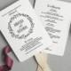 Wedding Program Fan, Wedding Program Printable, Rustic Wedding, Ceremony Printable Template, DIY Template, PDF Instant Download 