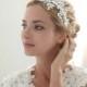 Lace wedding headband, bridal lace headband, floral lace headband, bridal heapiece - style 207
