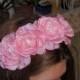 SALE 10% Romantic Flower rose headband in light pink colors, boho style, adult crown floral headband