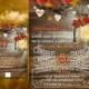 Wedding Invitation/Response Card - 100 Professionally Printed Invitations & Response Cards Fall In Love Rustic Fall Lantren  Matching RSVP