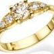 Unique engagement ring , champagne engagement ring , antique engagement ring , vintage engagement ring , unique diamond ring , antique ring
