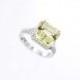 14K Asscher Cut Lemon Quartz Promise Rings/14k white Gold ring/Diamonds Ring/Lemon Quartz/Royalty style/Affordable Engagement rings/Size4,5