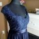 Navy blue bridesmaid dress, lace bridesmaid dress, navy blue lace dress, maternity lace gown