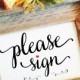 red heart - please sign rustic wedding sign (Lovely) (Frame NOT included)
